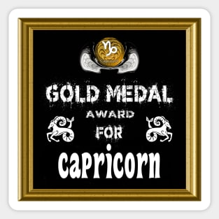 Capricorn Birthday Gift Gold Medal Award Winner Sticker